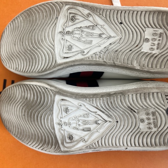 Gucci Ace Embroidered Loved Sneakers size 37 Red Blue FREE SHIP$629 Retail! - Picture 4 of 5